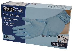 Nitril engangshandske Hygostar Safe Premium pudderfri - Large